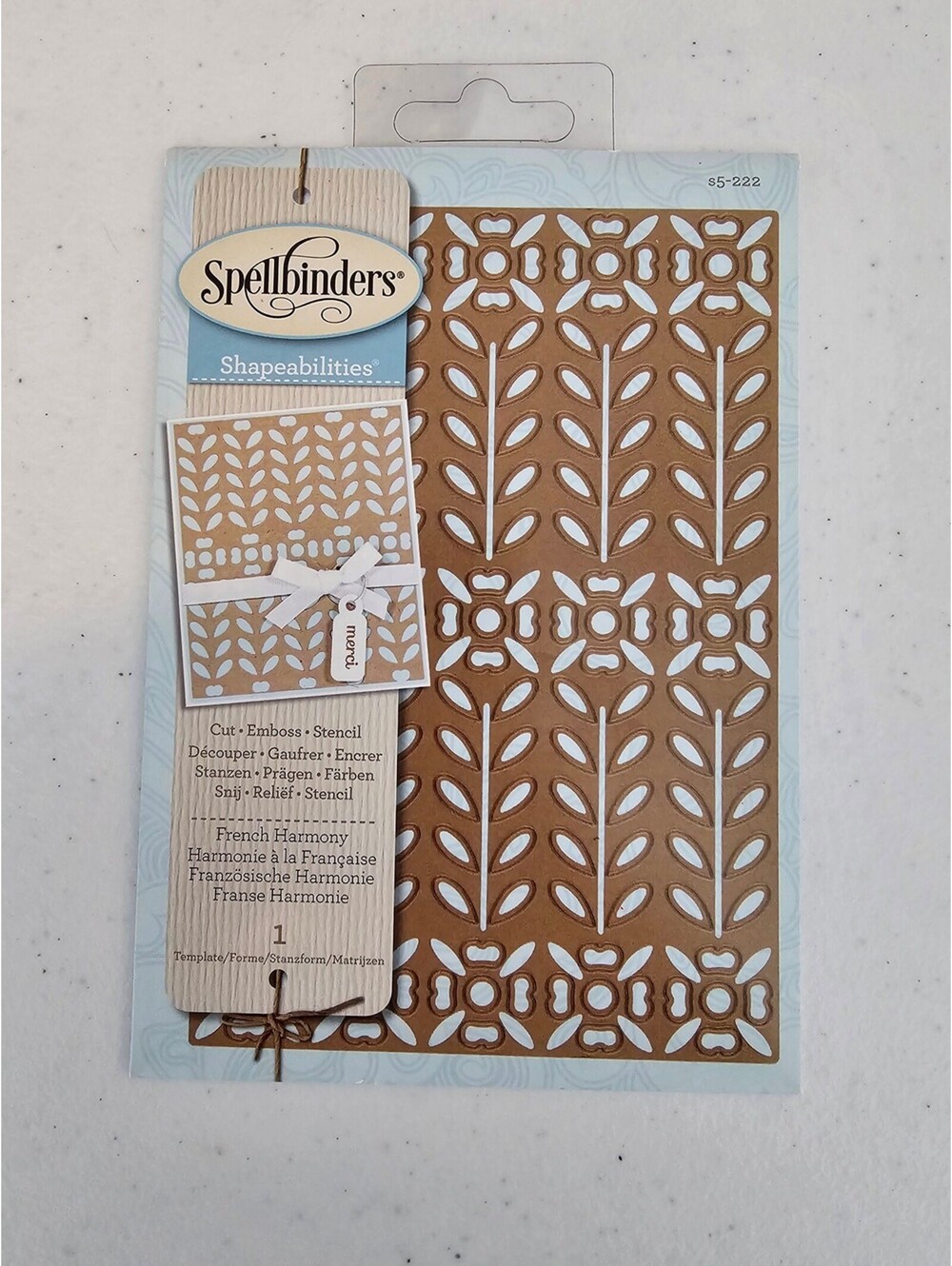 Spellbinders Shapeabilities French Harmony Steel Craft Die S5-222